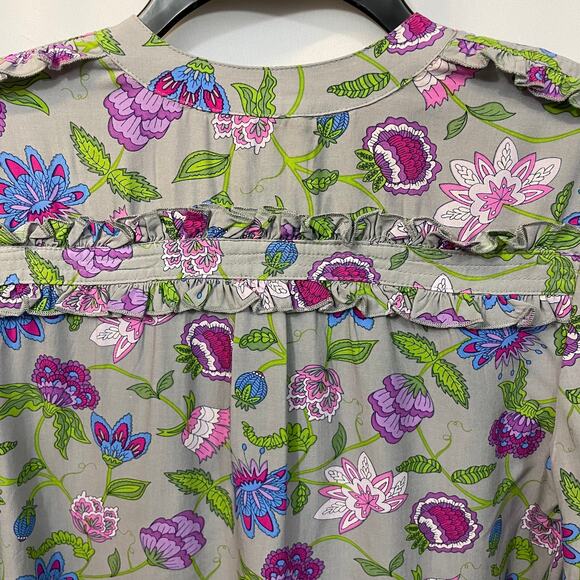 Matilda Jane Thinking Out Loud Top Small Tunic Gray Purple Floral XS NWT - Picture 8 of 9